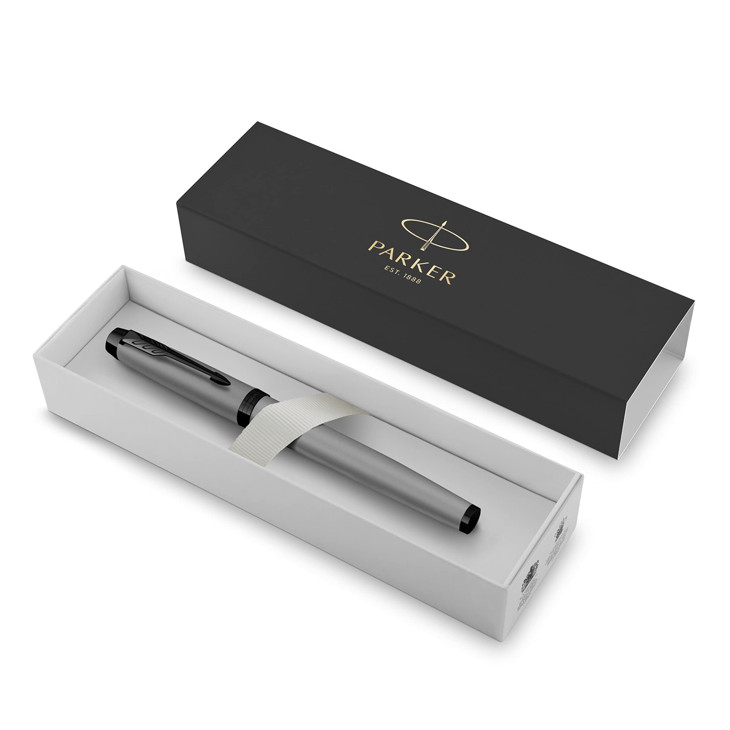 Parker IM Rollerball Pen | Matte Grey with Black Trim | Fine Point with Black Ink Refill | Gift Box