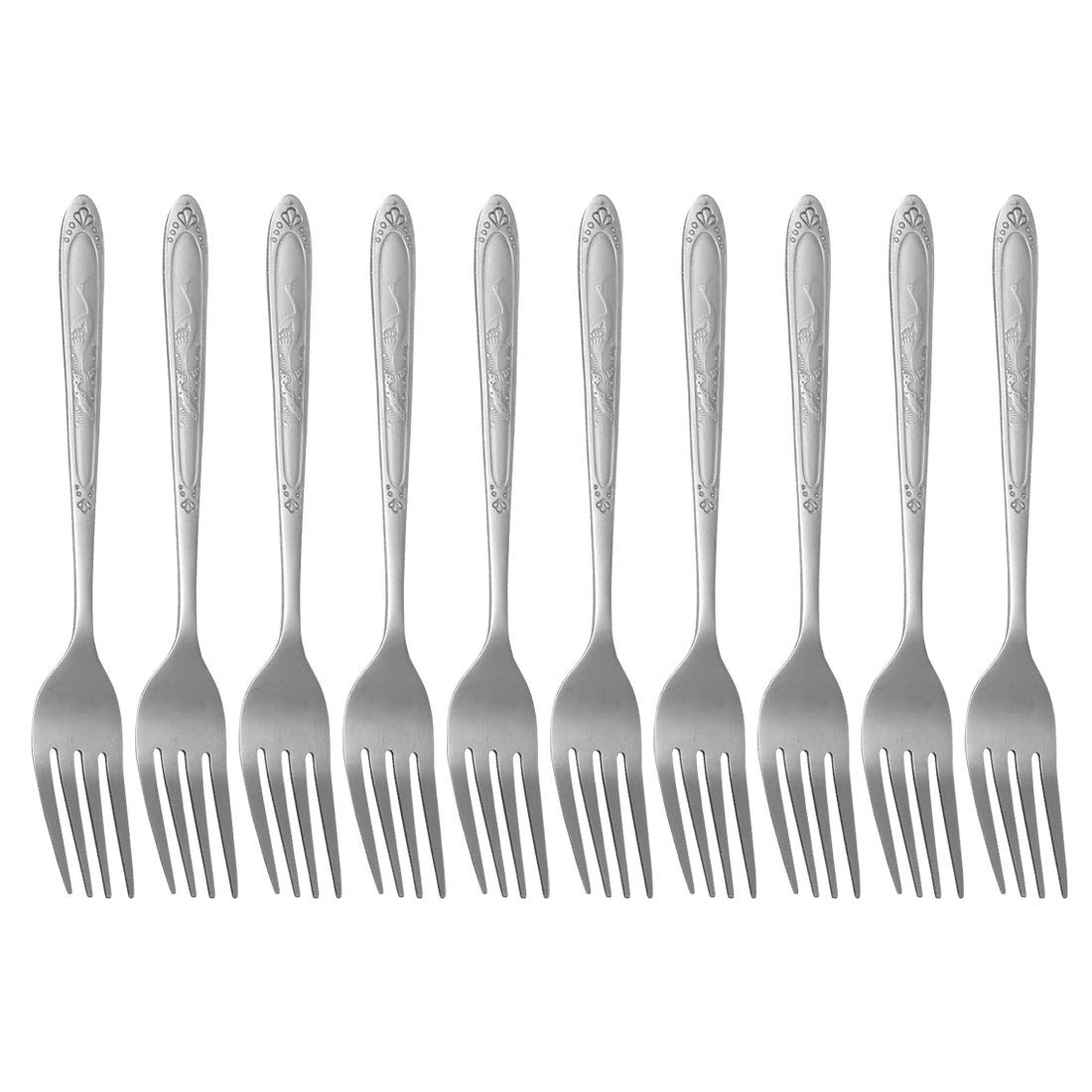 Sourcingmap Stainless Steel Forks 10 Pcs Salad Dinner Fork Tableware Dinnerware for Dessert Eating Cooking 7.3 Inch