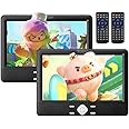 YOTON 10.5" Two Car DVD Players Portable Headrest Dual Screen Play a Same or Two Different Movies with 6 Hours Rechargeable Battery, 2 Mounting Brackets, Support USB/SD/Sync TV
