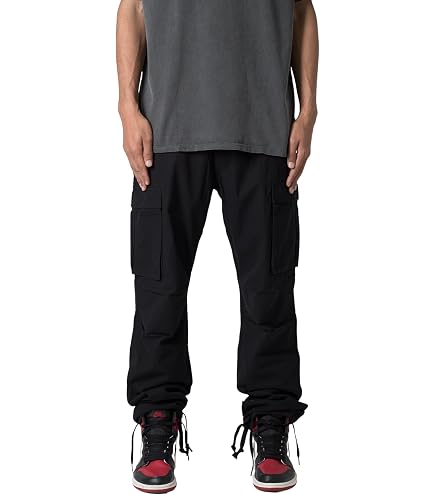 mnml Men's Drawcord Flare Cargo Pants - Khaki, XS at Amazon Men's