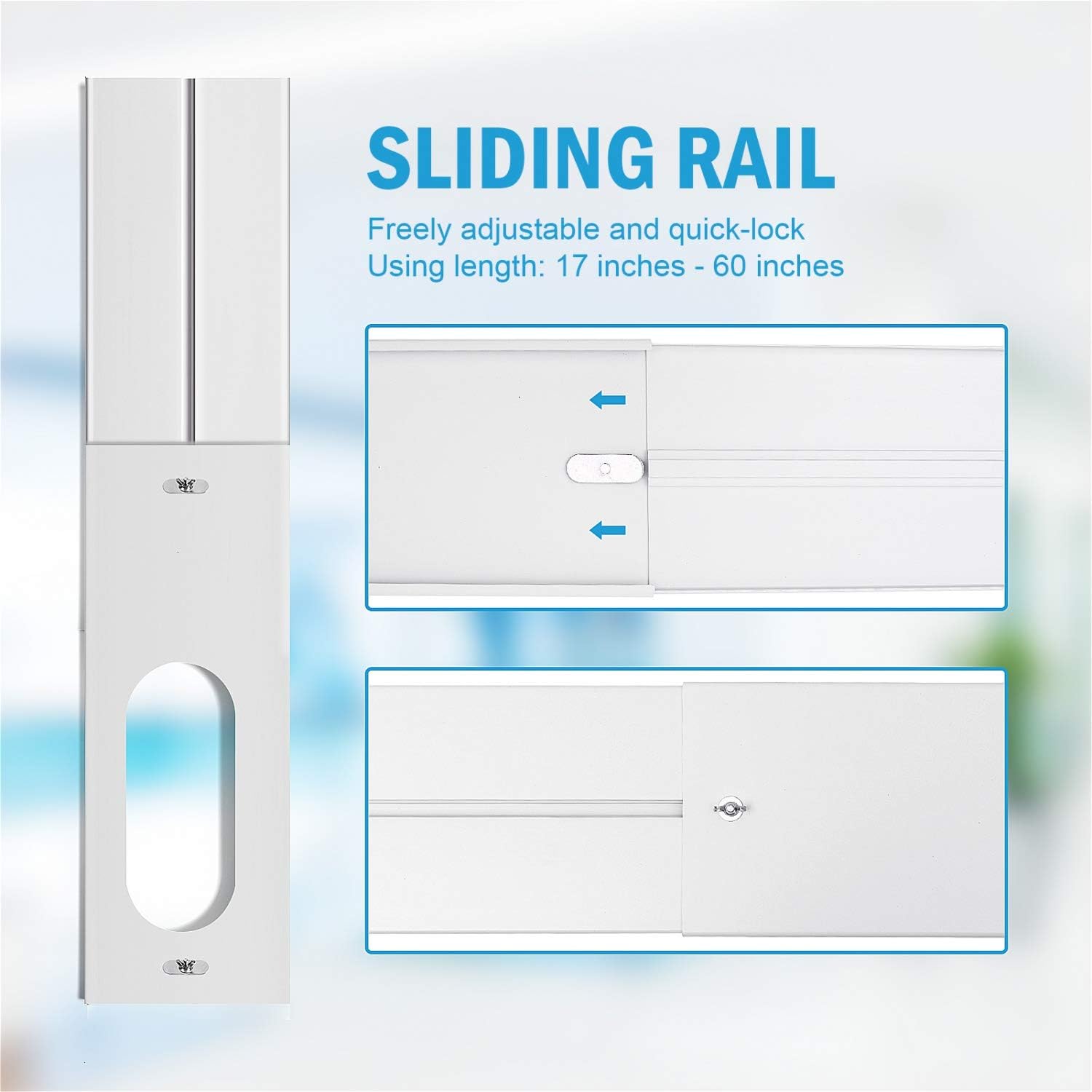 YoleShy Portable Air Conditioner Window Kit with Coupler Adjustable Window Seal for AC Unit, Sliding AC Vent Kit for Exhaust Hose, Universal for Ducting with 5 Inches Diameter: Health & Personal Care