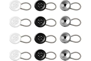 12 Pcs Metal Collar Extenders for Men Women Shirts - Elastic Button Extender Neck Extenders for Dress Coat - Adjustable Butto