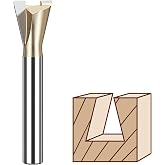 HUHAO 1/4" Shank Dovetail Router Bit, 1/2" Dia Tungsten Carbide Tipped Woodworking Router Bits, Half-Blind &amp; Through Router Bit Great for Making Boxes Drawers Chests,Craftsman Woodworking