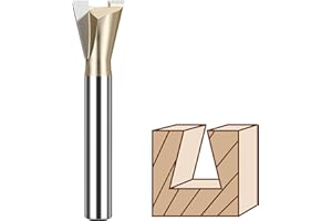 HUHAO Dovetail Router Bit 1/4" Shank Milling Cutter Cutting Dovetail Bit Cutting Dia in 1/2",Dovetail Joint Router Bit Set fo