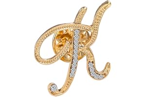 ETHOON Initial Letter Brooch Pin Small Lapel Pin Tie Tack Name Personalized Gifts for Women Men Gold A-Z