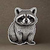 Raccoon Sticker, Funny Raccoon Cute Car Decal, 2 inches, Waterproof Sticker, Decal Car Laptop, Wall Window Bumper Sticker (Raccoon 36)