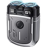 Electric Shavers for Men,Mini Electric Razor,Electric Shavers for Men Face,USB Rechargeable Portable Travel Shaver,Double-Ring Magnetic Cutter,IPX7 Waterproof,Cordless Compact Shaver