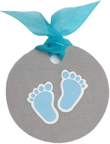 D Y Lot De 12 Etiquettes Pour Boites A Dragees Ballotins A Dragees Forme Ronde Petits Pied Bleu Mariage Bapteme Communion Amazon Fr Jeux Et Jouets