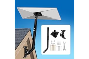 AOJO Gen 3 Starlink Mount Kit, 360° Adjustment Wind Resistance Starlink V3 Roof & Wall Standard Mount, Extension Rod Design, Black