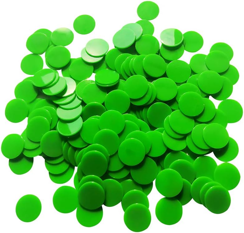 Yuanhe 200 Pieces 25mm/1 inch Solid Opaque Plastic Learning Counters Mini Poker Chips