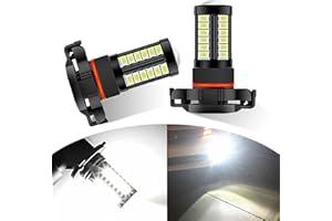 fasebeek 2 PCS H16 Car 360° Fog Light, 18mm x 60mm 5730-33SMD 6000K Alloy LED Super Bright Daytime Running Light, IP67 Waterproof Lighting Accessory, Compatible with Most Cars (White)