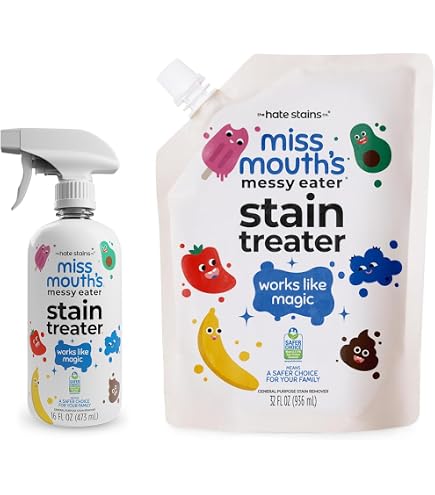 Miss Mouth's Messy Eater - Lot De 5 Lingettes Détachantes Pour Bébé Et Nouveau-Né - Élimine Graisse, Café, Nourriture Et Taches Tenaces Sans Nettoyage à Sec