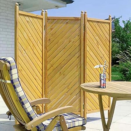 Paravent Gent 3tlg Sichtschutz Sichtschutzzaun Kiefer Massiv Impragniert Neu Amazon De Garten