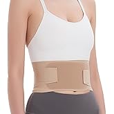 RANDY SUN Upgraded Ultra Thin Back Brace, Invisible Lumbar Support Belt for Women &amp; Men, Breathable Waist Support for Work &amp; Daily Wear Beige S/M(Waist:25"-27")
