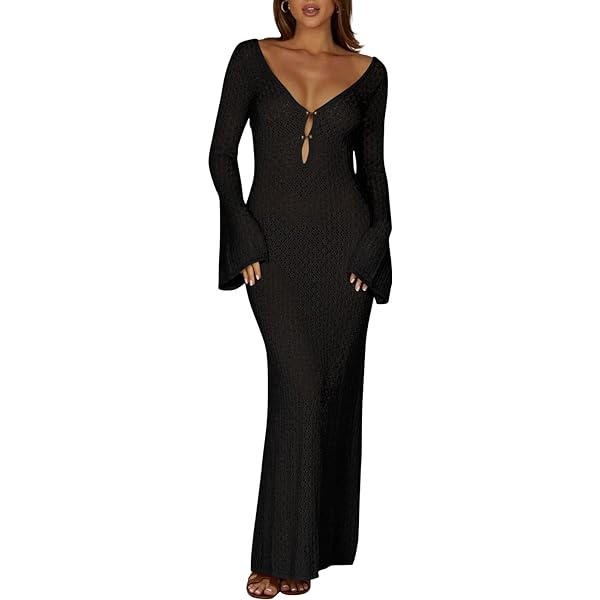 knee length dresses for ladies Beach Lounge Dress. / Mabel Love Co Black / M main image 1