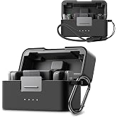 Case for DJI Mic Mini,NOUKAJU Silicone Protective Cover(with Carabiner + Lanyard) Drop-Proof,Scratch-Proof,Dust-Proof,Protective Case for DJI Mic Mini Microphone(Black)