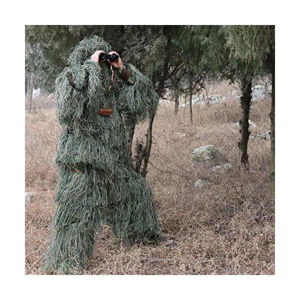 ZLDMYC 5pcs / Set Sniper Tactical Bekleidung for die Jagd Paintball Ghillie-Anzug Herren Jagdbekleidung – Bild 8