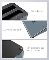 ORICO Dual Bay HDD Docking Station USB C 3.2 Gen 2 SATA Clone 36TB SSD HDD Gray view 8