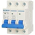 Baomain 3 Pole Miniature Circuit Breaker, DZ47-63 63A 400V 4 kA AC Circuit Breaker, 3P DIN Rail Mount MCB C63 (C63, 63Amp)
