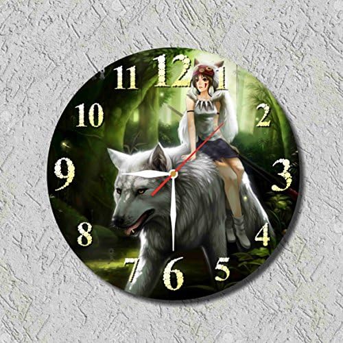 Grapefruit Anime - Princess Mononoke 11.8’’ Handmade Wall Clock - Get Unique décor for Home or Office – Best Gift Ideas