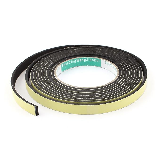 sourcing map 4M 12mm x 3mm Einseitig Selbstklebend Schaum Dichtband für Tür Fenster DE de