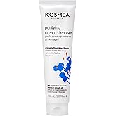 Kosmea Purifying Cream Cleanser – Hydrating Face Wash & Makeup Remover for Dry Sensitive Skin – Natural Rosehip & Avocado Oil - Non-Drying Daily Facial Cleansing Cream – 5.07 fl oz