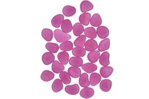 QTTLLI 100Pcs Glow Pebbles Glow in The Dark Decorative Stones Rocks for Garden Path Walkway Yard Fish Tank, Purple