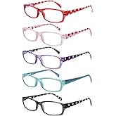 MAEOWN 5 Pack Reading Glasses for Women, Blue Light Blocking Computer Readers, Ease Blurry Vision Dry Eyes Anti UV Glare (Multicolor, 1.25, x)