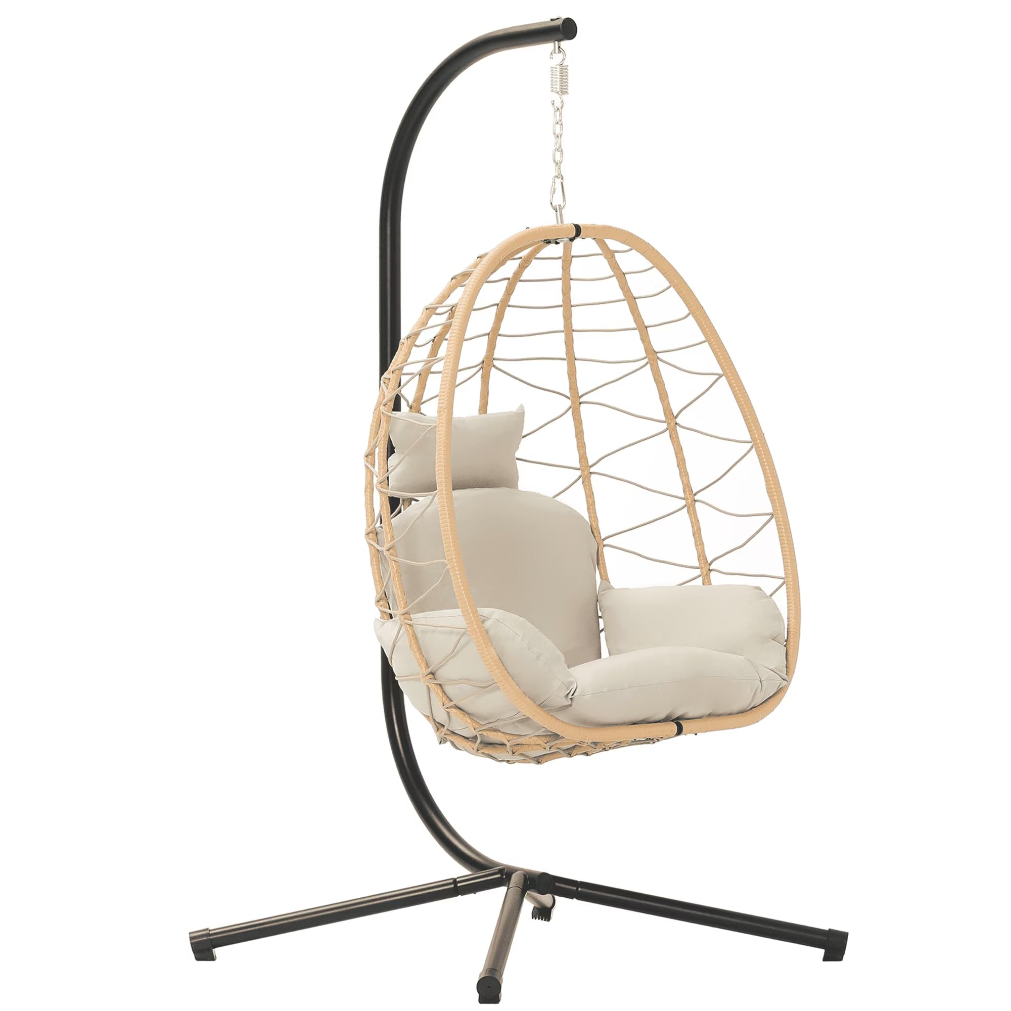 Photo 1 of LEX CRAFT Egg Chair with Stand, Swing Chair Hanging Chair Nest Basket, UV Resistant Removable & Washable Cushions,350LBS Capacity for Bedroom, Balcony, Garden?YE-BE