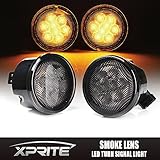 Xprite LED Turn Signal Light for 2014-2018 Jeep Wrangler JK JKU, Smoked Lens Replacement Side Marker Signals Lights Assembly