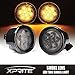 Xprite LED Yellow Front Replacement Turn Signal Light Assembly with Smoke Lens for 2007 - 2017 Jeep Wrangler JK