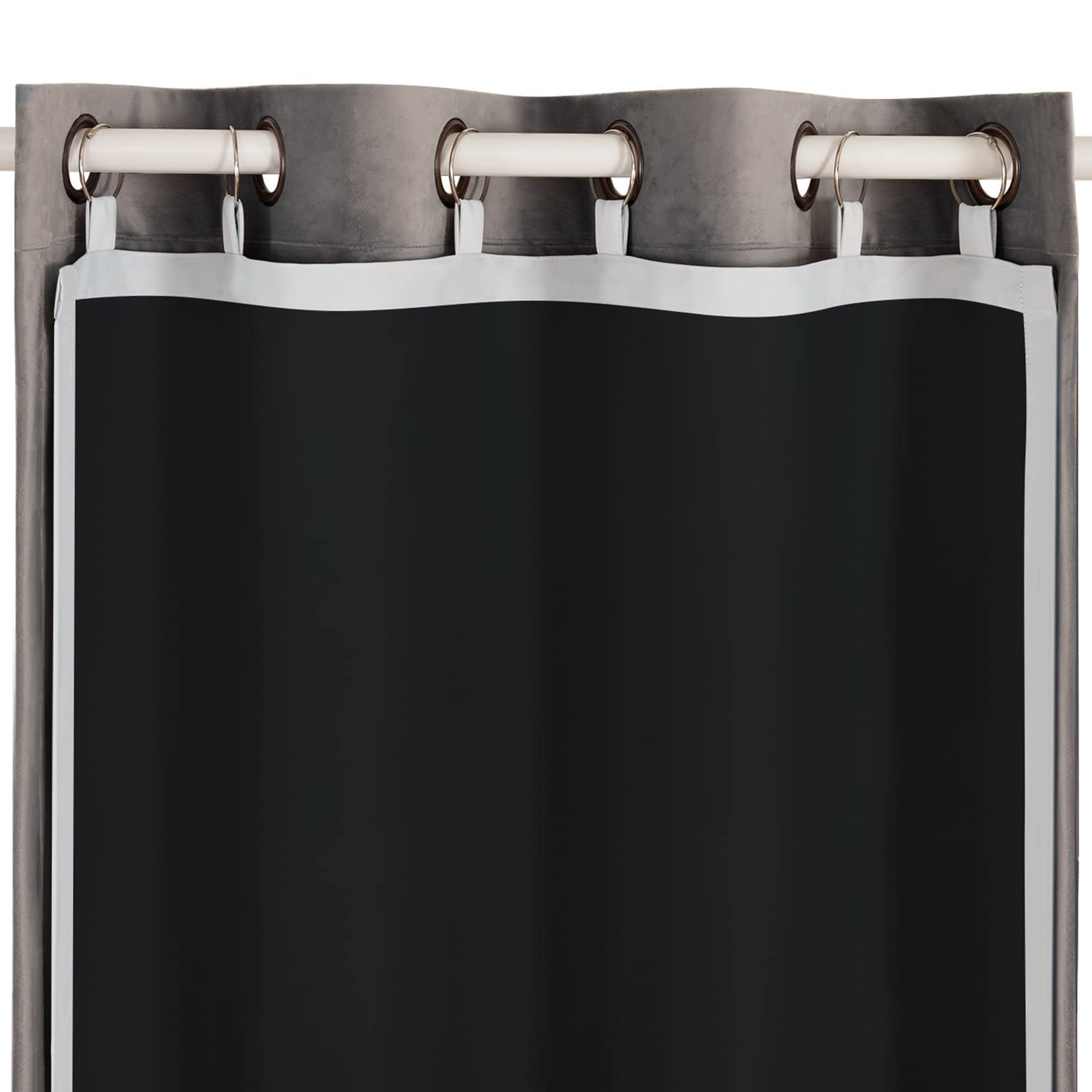 Melodieux Blackout Liners for Curtains - 3 Pass Thermal Linings, 2 Panels (Black, 66'' W x 90'' L), Blackout Lining Curtains for Bedroom, Dining Room, Living Room