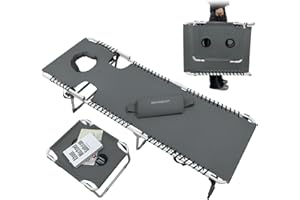 WKFAMOUT Sun Tanning Chair with Face Hole 5-Position Folding Lounge Chair Outdoor with Portable Beach Table for Poolside Sunbathing Camping Lawn Backyard