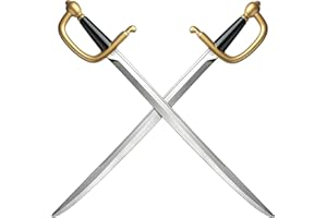 2pcs Pirate Cutlass Swords,31.5" Plastics Toy Sword,Medieval Pirate Costume Accessory for Halloween Cosplay LARP,Props