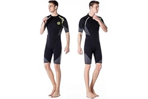 ZCCO Men's Wetsuits 1.5/3mm Premium Neoprene Back Zip Shorty Dive Skin for Spearfishing,Snorkeling, Surfing,Canoeing,Scuba Diving Suits