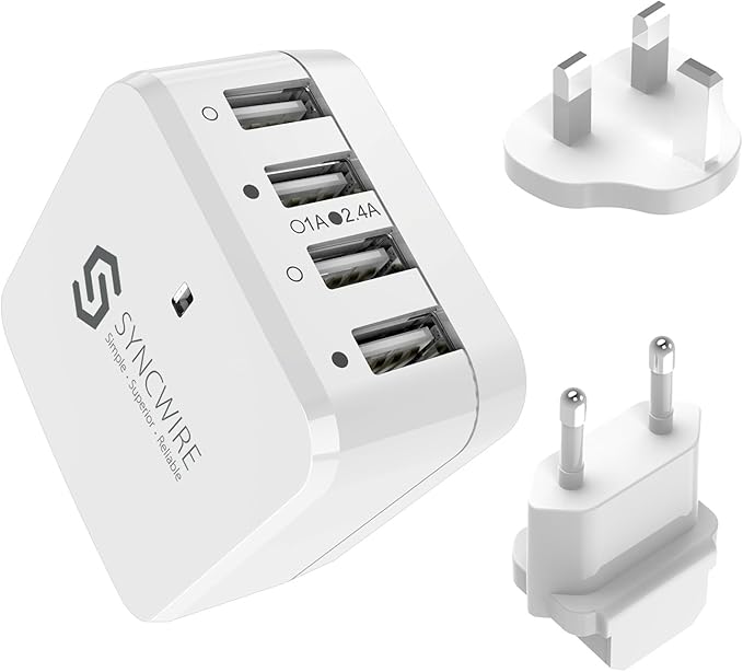 Syncwire USB Plug Charger 4 Ports 34W Multi Wall USB Amazon.co.uk