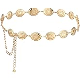 Lnngub Gold Chain Belt,Western Belts for Woman Country Belt Adjustable Hollow Out Daisy Cowgirl Belts for Western Country Concert Outfit for Dress Jeans Pants