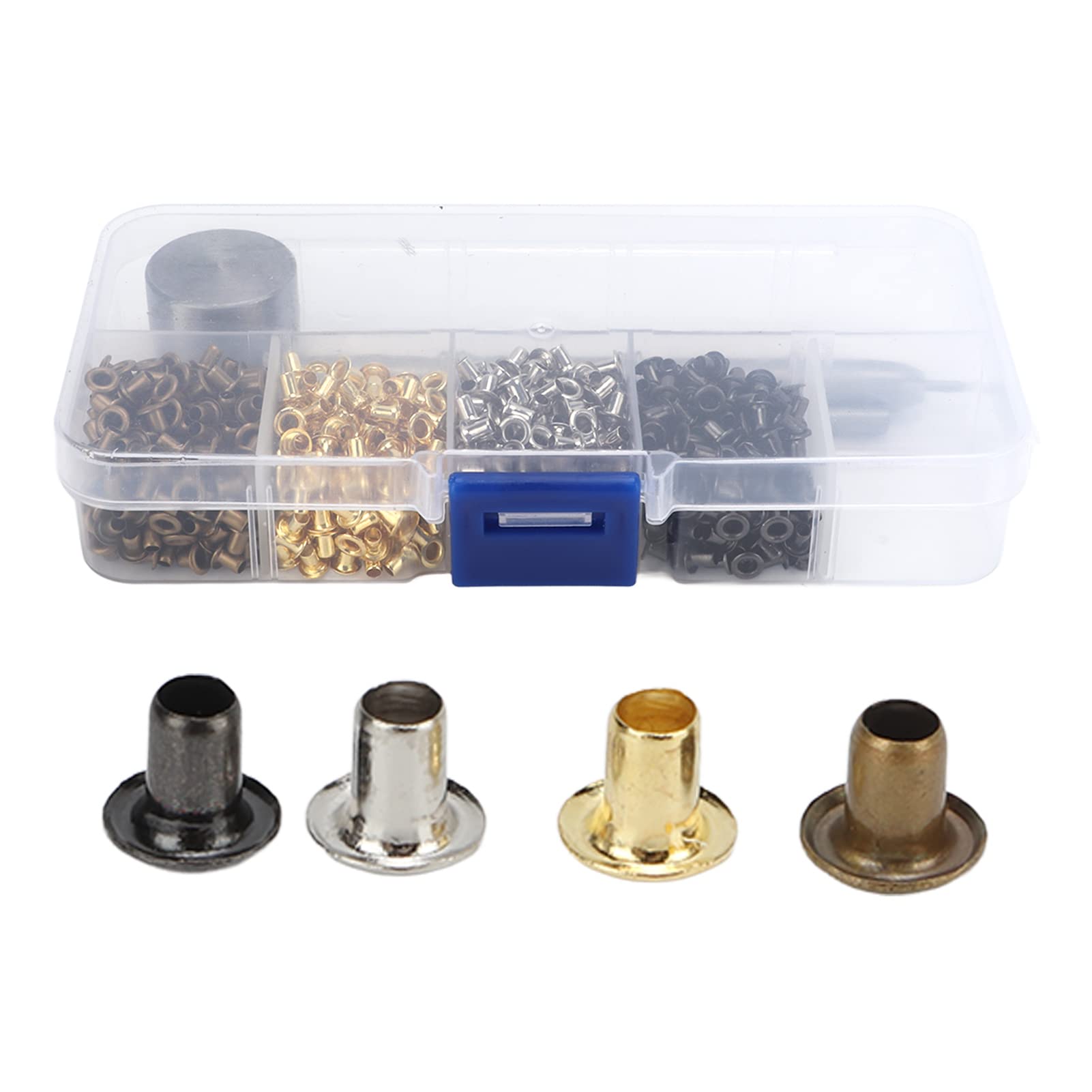 Leopacat Metal Eyelets Kit, Eyelet Punch Kit Grommet Set with Hole Punch Tool Fastened Tool Metal Base Handwork Craft Accessories for Canvas, Shoes, Clothing, Bead Cores, Fabric, Leather and Bags
