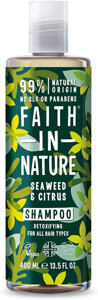 Faith In Nature Natural Seaweed & Citrus Shampoo, Detoxifying for Oily Hair & Scalp, Vegan & Cruelty Free