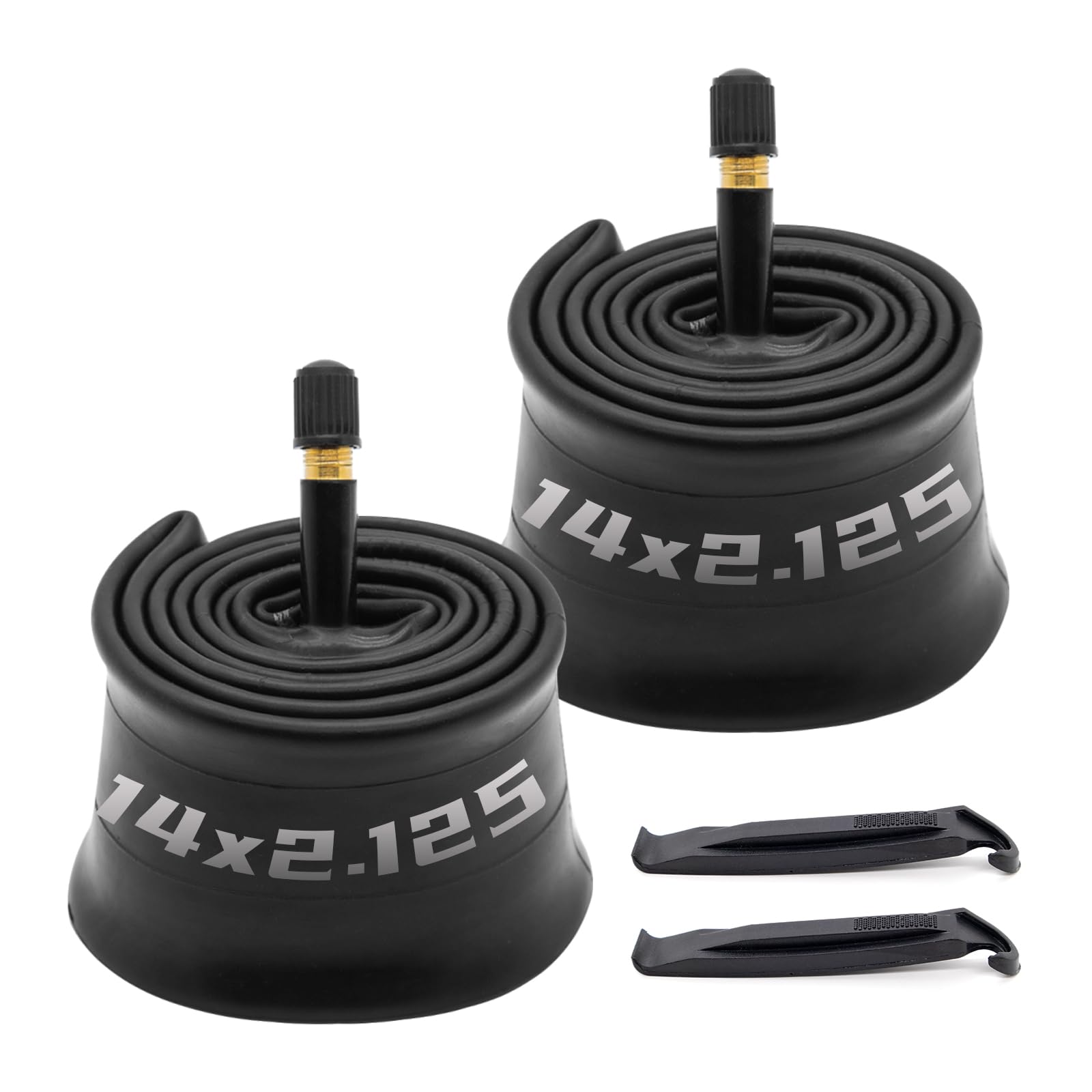 Photo 1 of (2 Pack) 14x2.125/2.40 Bike Tubes 14 inch Off-Road Bicycle Inner Tube