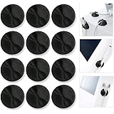 Cable Clips,ONME Multipurpose Cable Clips Cord Management System, Desktop Cable Organizer (Black 12pcs)
