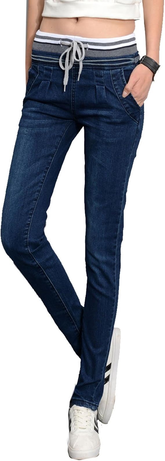 Amazon レギンス デニム ジーンズ ウエストゴム レディース ウエストゴムパンツ スキニー メンズ 大きいサイズ Xl Xxl 3l 4l ビッグサイズ プラスサイズ 女性 男性 ハイウエスト ズボン スキニーパンツ ジーンズ 通販