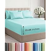 Extra Deep King Sheet Set - 6 Piece Breathable and Cooling Sheets - Hotel Luxury Bedding for Women, Men, Kids & Teens - Easy & Secure Fit - Soft, Wrinkle Free and Comfy - Extra Deep Pockets - Spa Blue