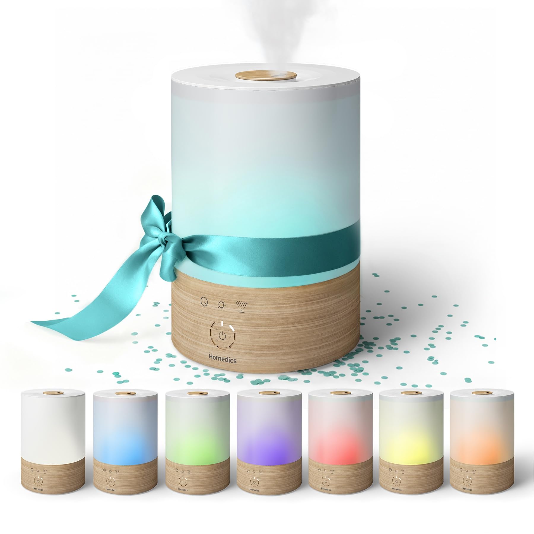 Photo 1 of ***PARTS ONLY*** ***NONFUNCTIONAL*** Homedics Cool Mist Ultrasonic Humidifier, 8-Colors Night Light, 0.66 Gal Top-Fill Tank, 24Hr Runtime, 3 Mist Settings, 360° Mist for 329 sq ft Rooms, Aromatherapy, Clean Tank Tech, Auto Shutoff