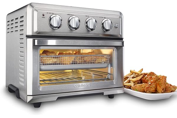 Cuisinart Air Fryer + Convection Toaster Oven, Stainless Steel (TOA-60C) | 7-in-1, Bake, Grill, Broil & Warm Options, 6-Slice