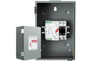 LNEUIE Automatic Generator Transfer Switch，2P 100A Automatic Transfer Switch Dual Power Safety Switch，Transfer Switch for Home Generator Indoor & Outdoor (2P-100A)