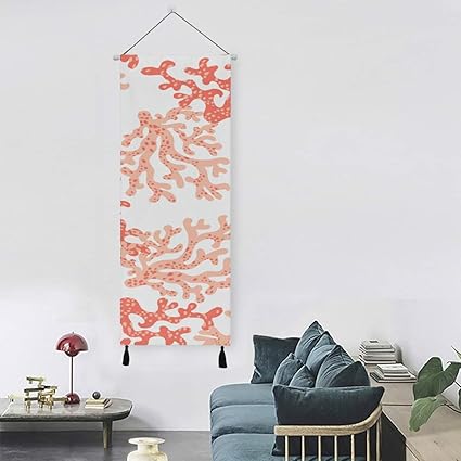 Hermoso Naranja Coral en el mar Cama Decoración de pared Baño
