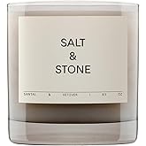 SALT & STONE Scented Candle for Women & Men | Hand-Poured, Aromatic & Fragrant | Coconut & Soy Blend Wax | 100% Cotton Wick | Long-Lasting 50 Hour Burn Time (8.5 oz) (Santal & Vetiver)