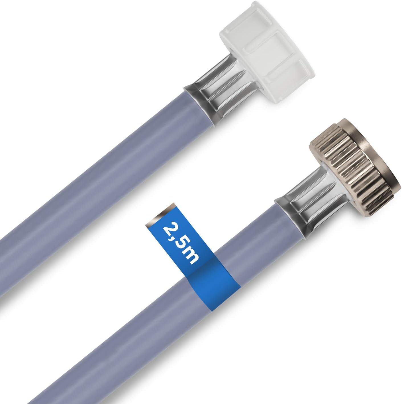 Aquastop Zulaufschlauch Kaltwasserschlauch 2,5m 25°C Gerade/Gerade Kaltwasser-Zulaufschlauch Schlauch Waschmaschinenschlauch Zulauf Sicherheitsschlauch für Waschmaschine Spülmaschine