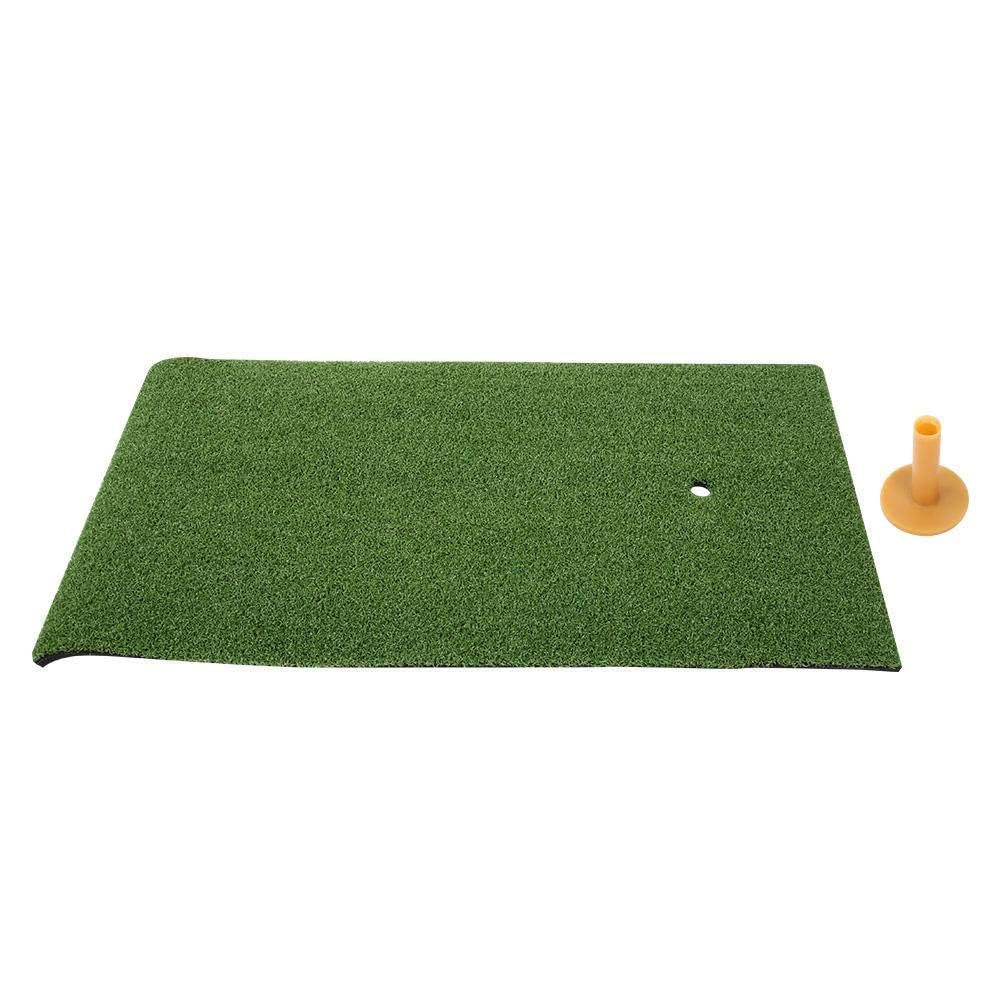 Practice Mat, Hitting Mat Swing Practice Grass Mats for Outdoor Indoor Training, with Rubber Golfing Tee